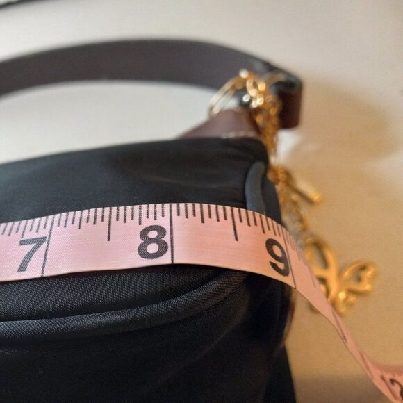 Dooney & Bourke  Black Canvas Small Wayfarer Bag Cottagecore Gold tone Dangles - Picture 9 of 11